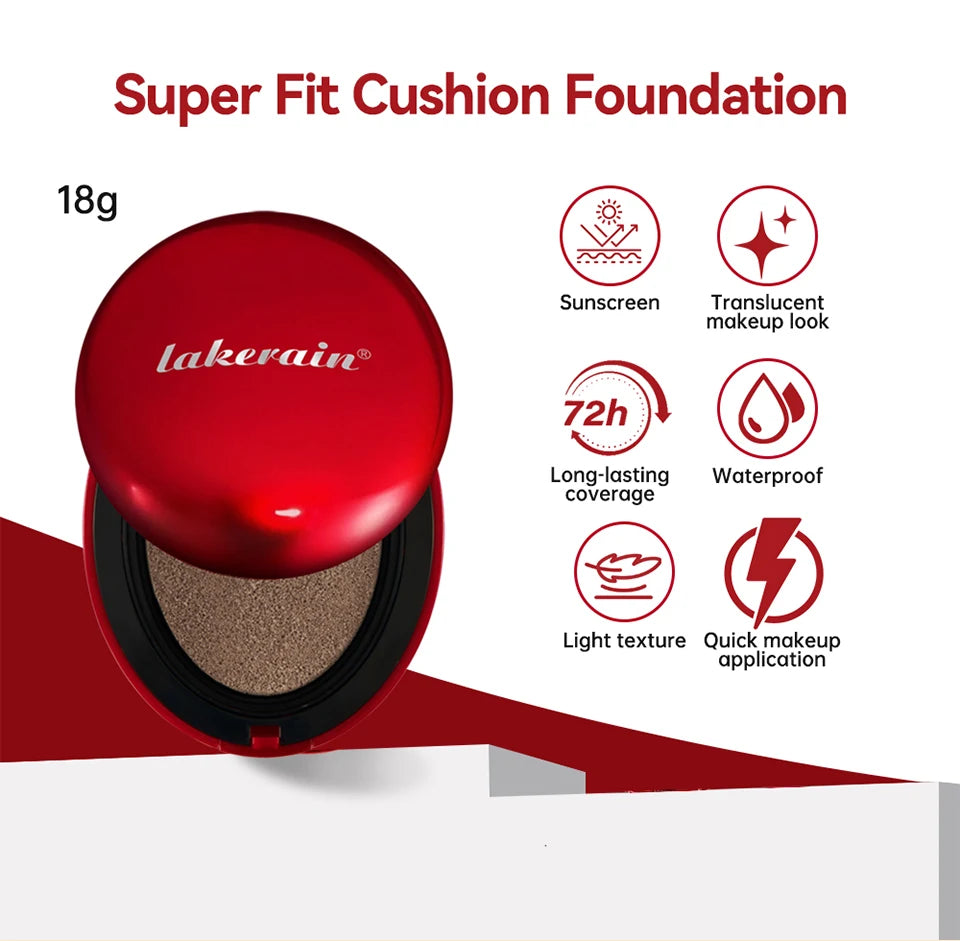Sunscreen Cushion Foundation Fit Cushion Foundation Full Coverage Waterproof Long-lasting Concealer Long-lasting Makeup Beauty World Shop
