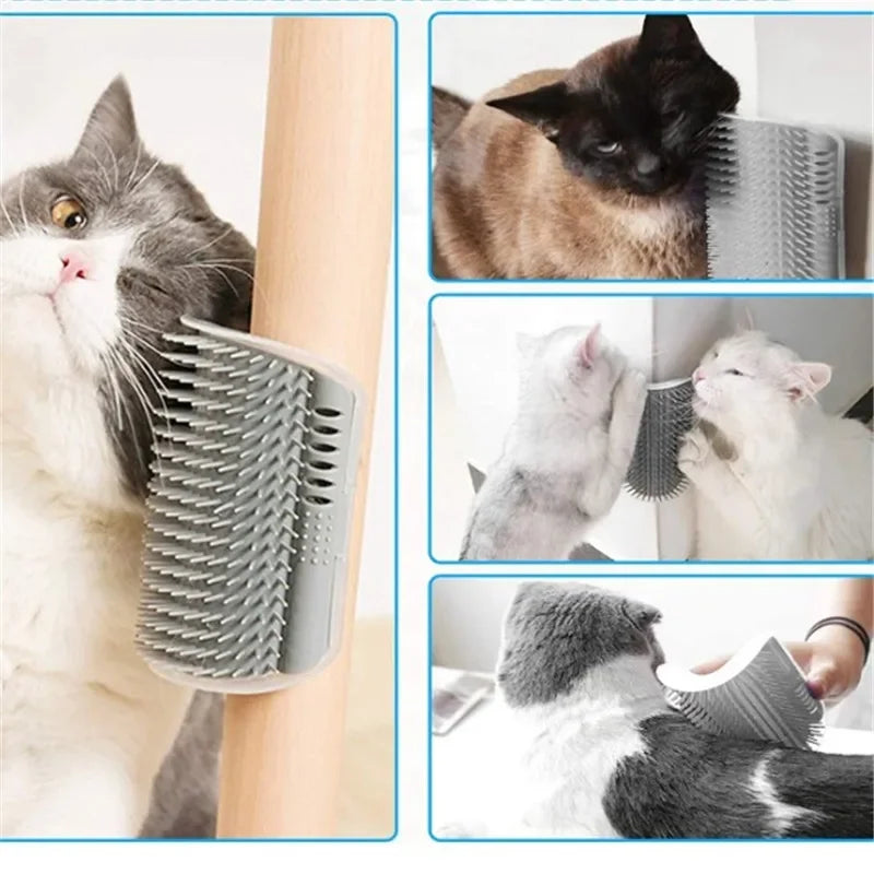 Cat Corner Brush Comb Massager for Cat Arch Plastic Scratcher Remove Hair Comb Grooming with Catnip Cat Self Cleaning Cat Supply Beauty World Shop