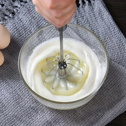 Stainless Steel Egg Beater Durable Semi-Automatic Mixer for Effortless Egg Cream Mixing Stirring and Beating for Kitchen Baking Beauty World Shop