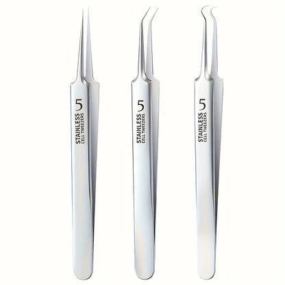 Easy-To-Use Stainless Steel Acne Extractor Set - Hypoallergenic Beauty Tweezers For Clear Skin, Perfect For Beginners Beauty Fashion