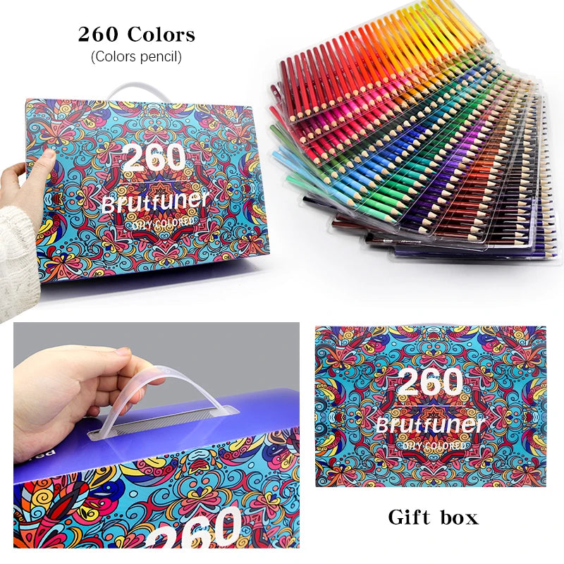 Brutfuner 48/72/120/150/160/180Colors Pencils Professional Oil Wood Soft Watercolor Pencil For School Draw Sketch Art Supplies Beauty World Shop
