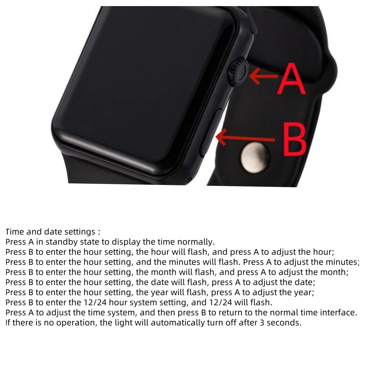 Simple Digital Watch for Men Women Fashion Sport LED Electronic Watch Black Silicone Wristband Casual Mens Watch Reloj Hombre Beauty World Shop