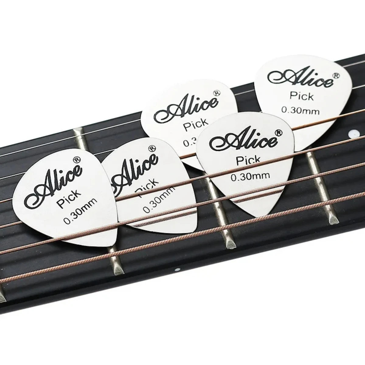 Alice 10Pcs Metal Guitar Pick 0.3mm Thin Durable Silver Color Professional Bass Ukelele Guitar Picks Guitar Amplifier Bass Guita Beauty World Shop