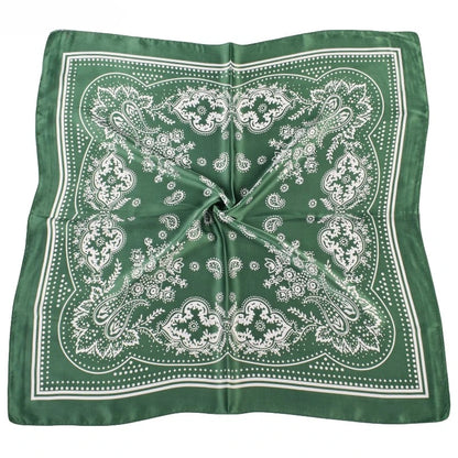 68cm Paisley Small Cashew Flower Scarf for Women Spring and Summer Thin Satin Square Scarf Retro Versatile Headscarf Shawl Beauty World Shop