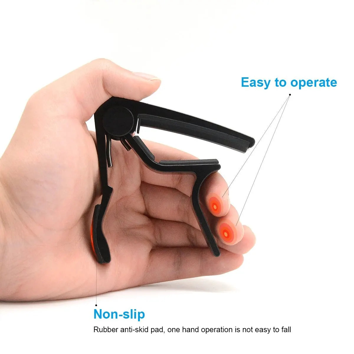 Guitar Capo for Acoustic and Electric Guitars Single Handed Capos Black Beauty World Shop