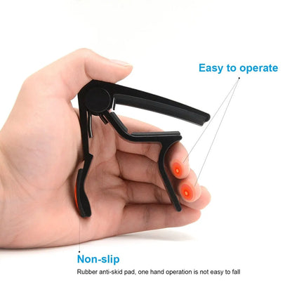 Guitar Capo for Acoustic and Electric Guitars Single Handed Capos Black Beauty World Shop