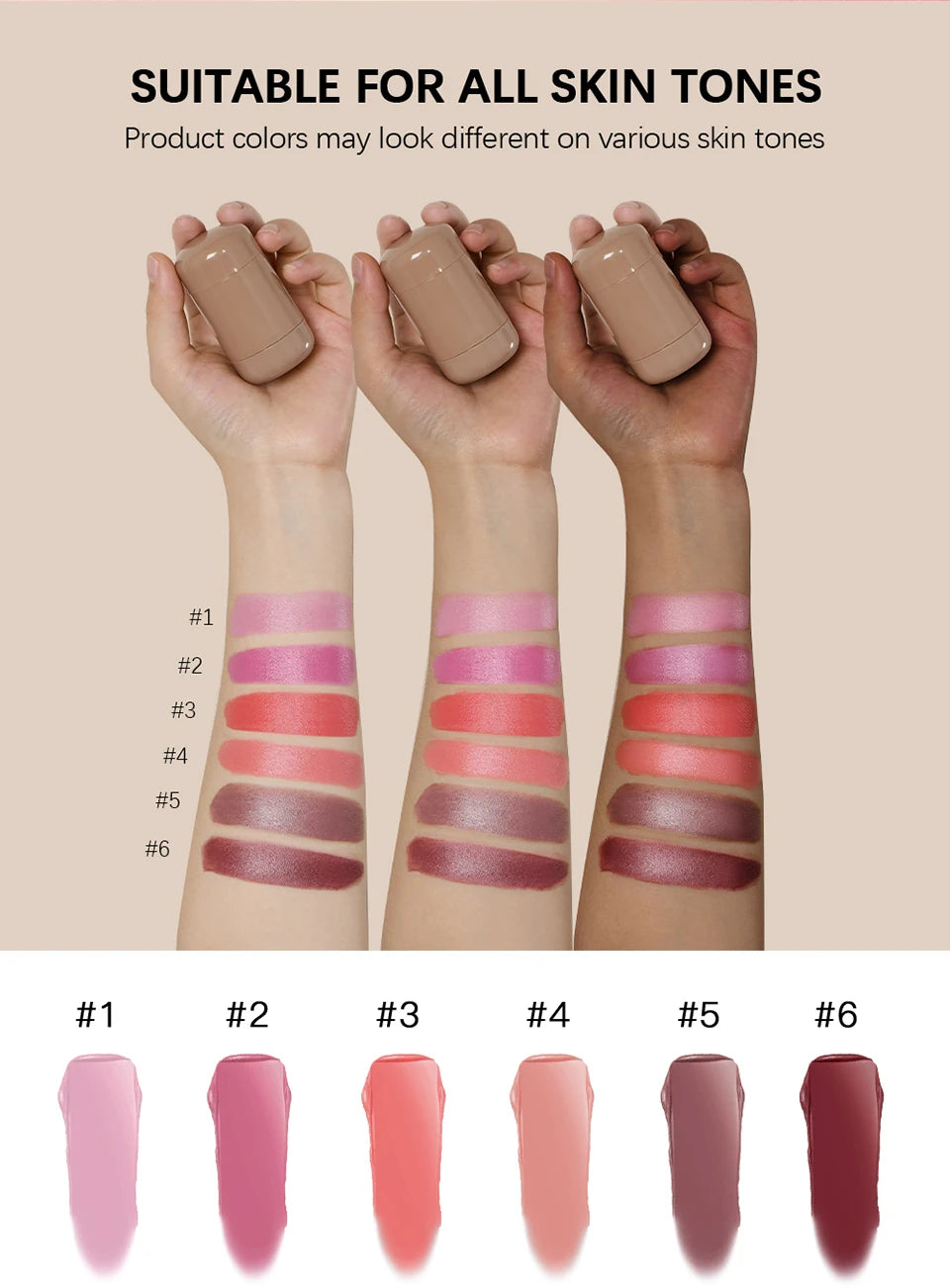 3-in-1Blush Stick Lasting Brightens Facial Cheek Stick Moisturizing Flash Lip Gloss Makeup Lip Gloss Face Rouge Beauty World Shop