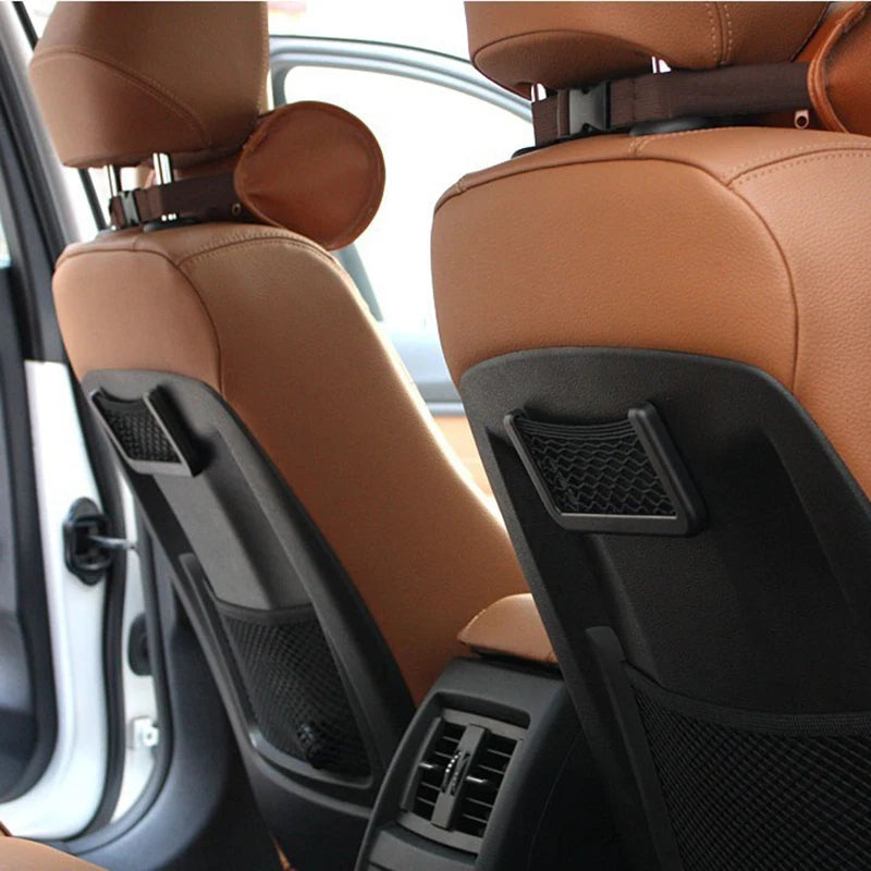 Adhesive Car Storage Bag Nets Auto Seat Organizer Door Side Net Pocket Phone Holder 15-20cm Resilient Car Styling Storage Nets Beauty World Shop