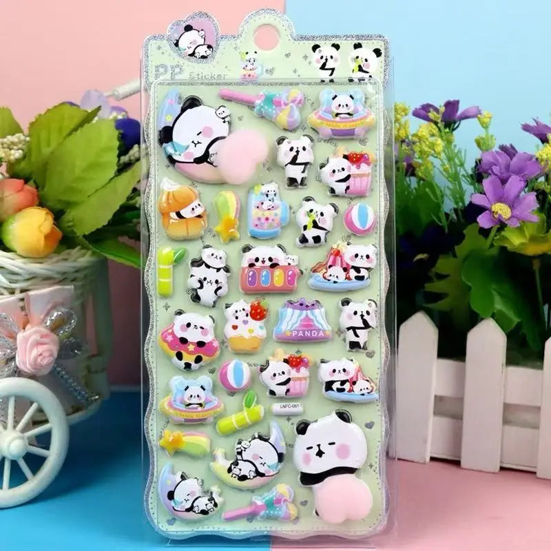 1 Sheet 3D Cute Animal Butt Stickers, Stress Relief Puffy Squishy Sticker for DIY Scrapbook Guitar Phone Case Laptop Decal Beauty World Shop