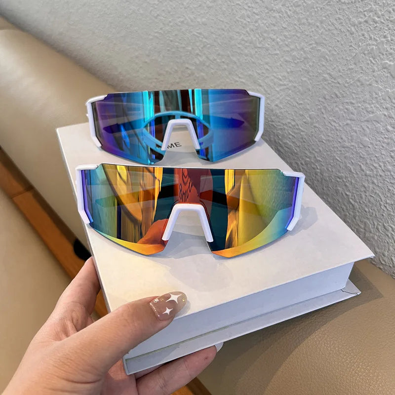 Hiking 2pcs Cycling Anti Light Glasses Men Women UV400 Sandproof Eye Protector Shades Outdoor Sports Goggle Anti Radiation Lens Beauty World Shop