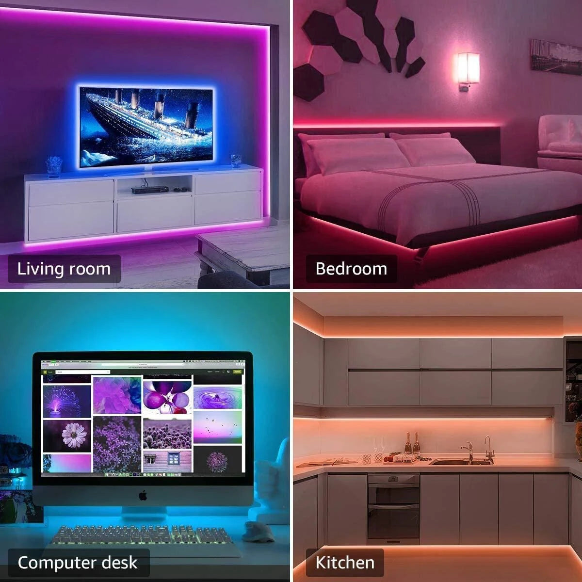 Led Strip Lights with 44 Key Remote Control 1m 5m 10m 20m RGB Tape Led Wall Room for Home Bedroom Party Decor TV Backlight Beauty World Shop