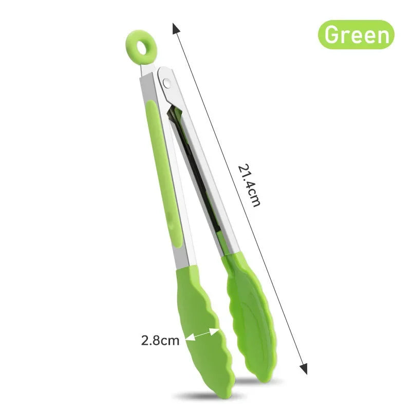 7 Inch Food Tongs Creative Non-slip BBQ Grilling Tongs Salad Bread Cooking Clip Clamp Serving Utensils Tongs Kitchen Accessories Beauty Trend Shop