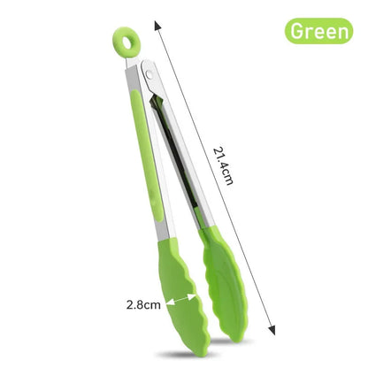 7 Inch Food Tongs Creative Non-slip BBQ Grilling Tongs Salad Bread Cooking Clip Clamp Serving Utensils Tongs Kitchen Accessories Beauty Trend Shop