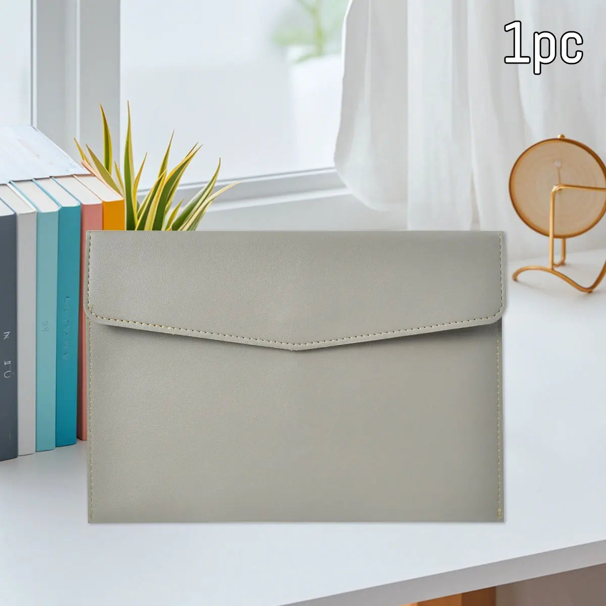 WQN-1PC PU Leather Document Bag A5, Wear-Resistant, Large Capacity, Waterproof, Suitable for Office and School Document Storage Beauty World Shop
