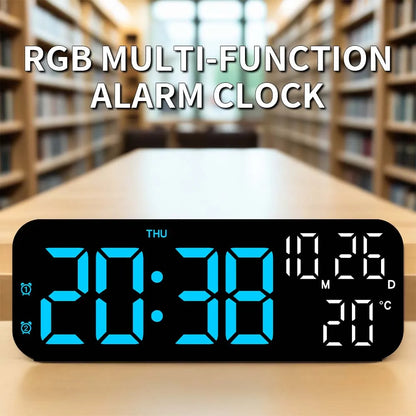 Digital Alarm Clock Temperature and Date Week Display Night Mode Table Clock Voice Control 12/24H Electronic LED Alarm Clocks Beauty World Shop