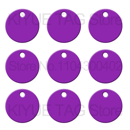 Wholesale 100Pcs Aluminum Round Dog ID Tags Name Plate Anodizing Label Tags Chain Hanging Keys Personalized Name ID Tag Beauty World Shop