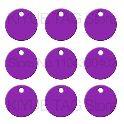 Wholesale 100Pcs Aluminum Round Dog ID Tags Name Plate Anodizing Label Tags Chain Hanging Keys Personalized Name ID Tag Beauty World Shop