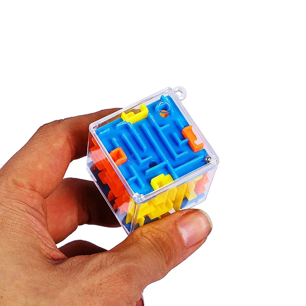 mini 3D Maze Magic Cube Six-sided Transparent Puzzle Speed Cube Rolling Ball Cubes Maze Toys For Children Stress Reliever Toys Beauty Fashion