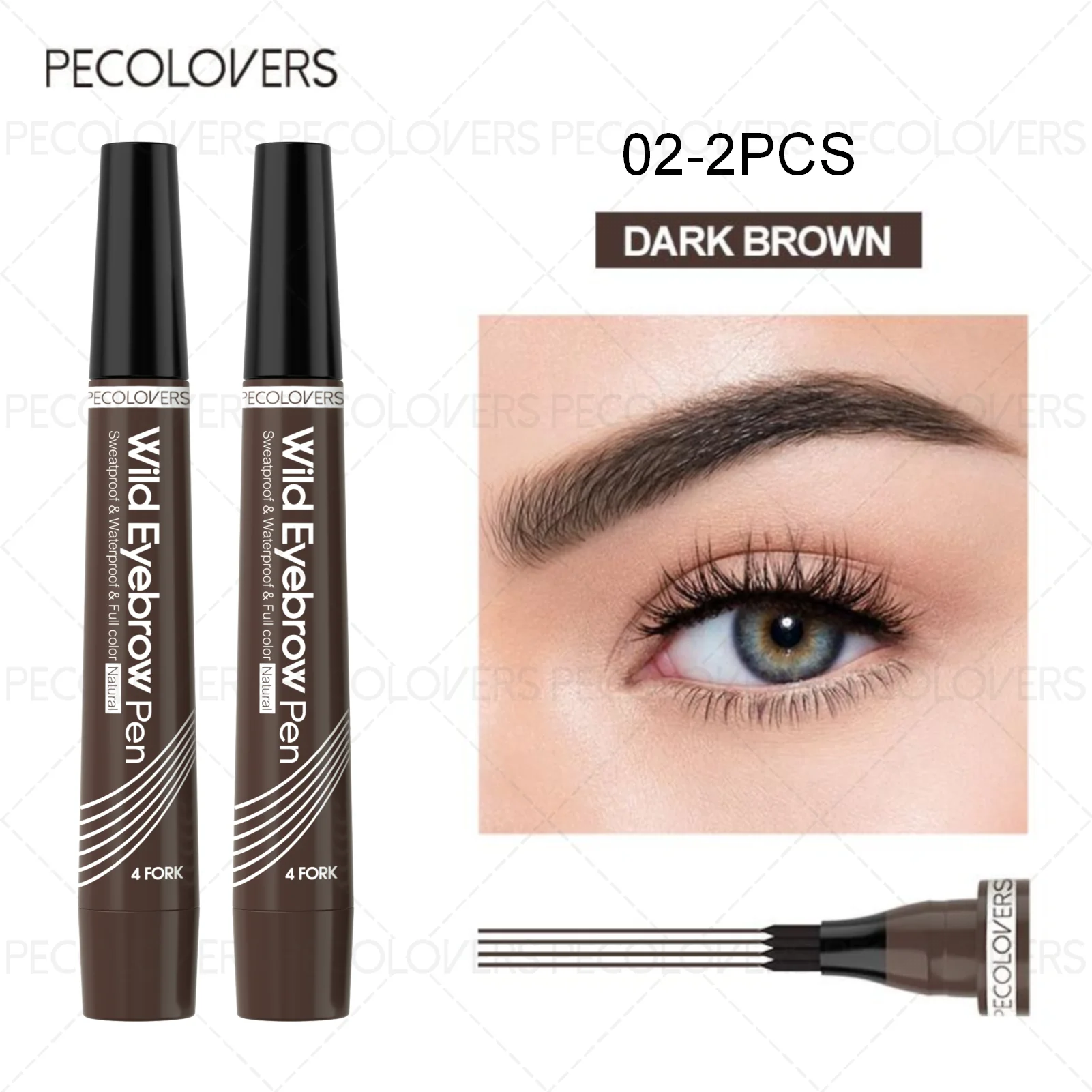 6 Colors 1pc Eyebrow Pen Waterproof 4 Split Tip Eyebrows Pen Eyebrow Tattoo Pen Waterproof Liquid Black Eyebrow Makeup Pencil Beauty World Shop