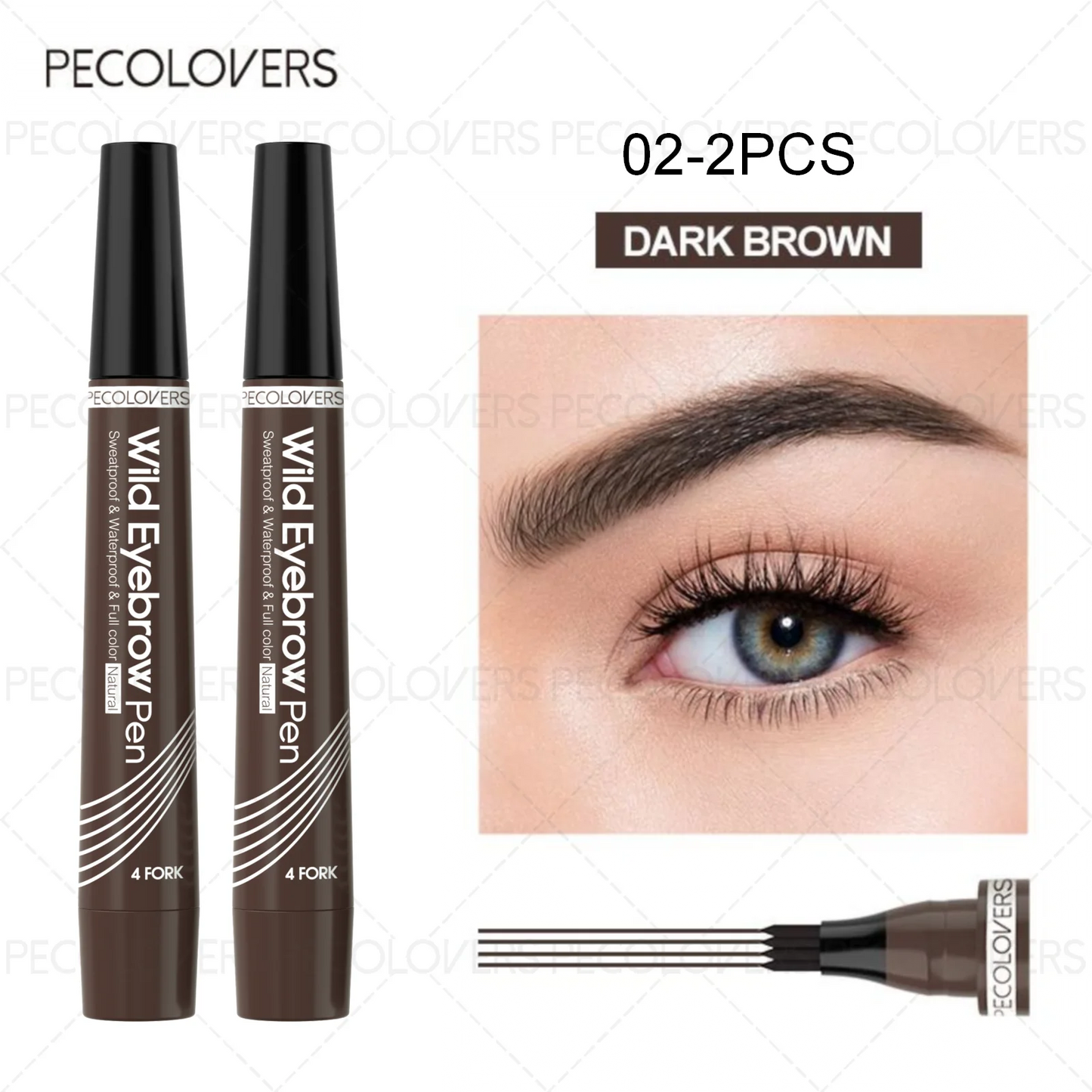 6 Colors 1pc Eyebrow Pen Waterproof 4 Split Tip Eyebrows Pen Eyebrow Tattoo Pen Waterproof Liquid Black Eyebrow Makeup Pencil Beauty Fashion