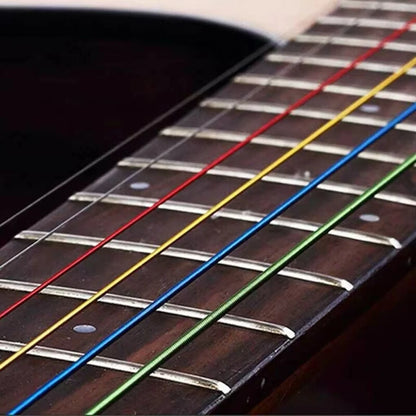 Miwayer Set of 6 Acoustic Guitar Strings, E-A Rainbow Colors, for Folk Acoustic Guitar, Classical Guitar Beauty World Shop