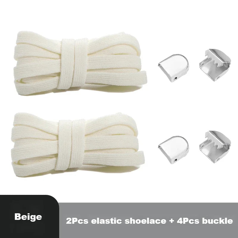 No tie Shoelaces for Shoes 8MM Flat Elastic laces Sneakers Kids Adult Quick Shoelace without ties Shoe Accessories Beauty World Shop