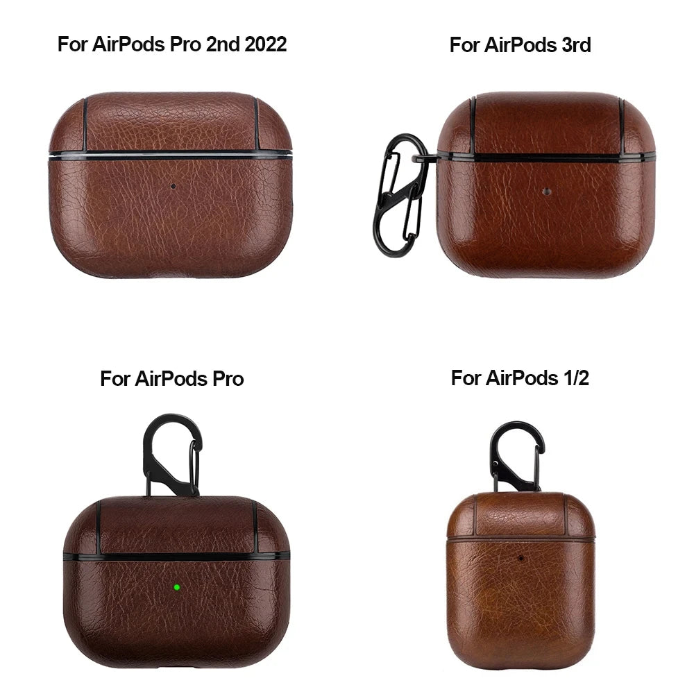 Leather PU Earphone Cover For AirPods Pro 3 2025 Case For AirPods Pro 2 2nd Pro2 Cases For AirPods 4 3 2 1 Funda Headphone Coque
