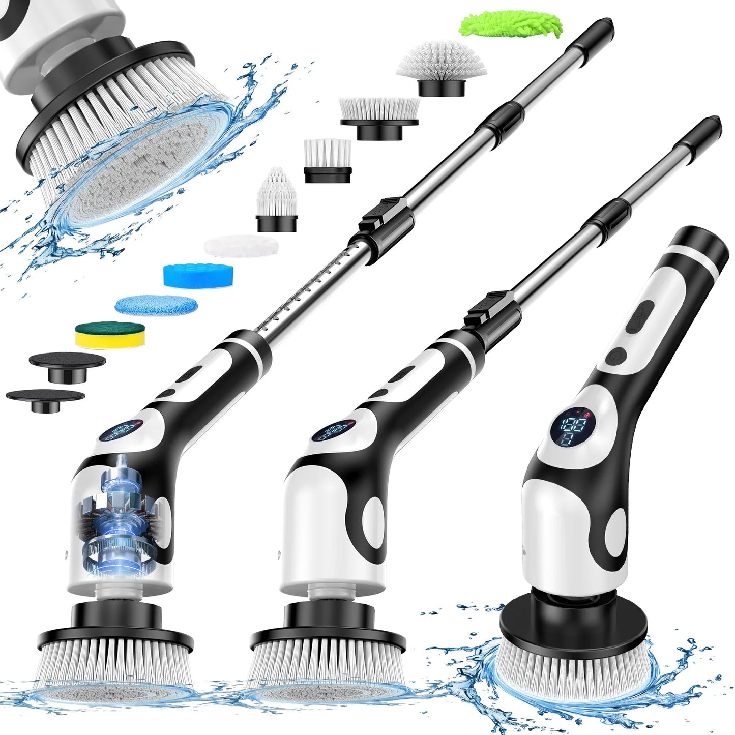 HOMEFISH Multifunctional Electric Cleaning Brush Voice Rechargeable Smart Rotary Cleaning Brush Kitchen Cleaning Brush Beauty World Shop