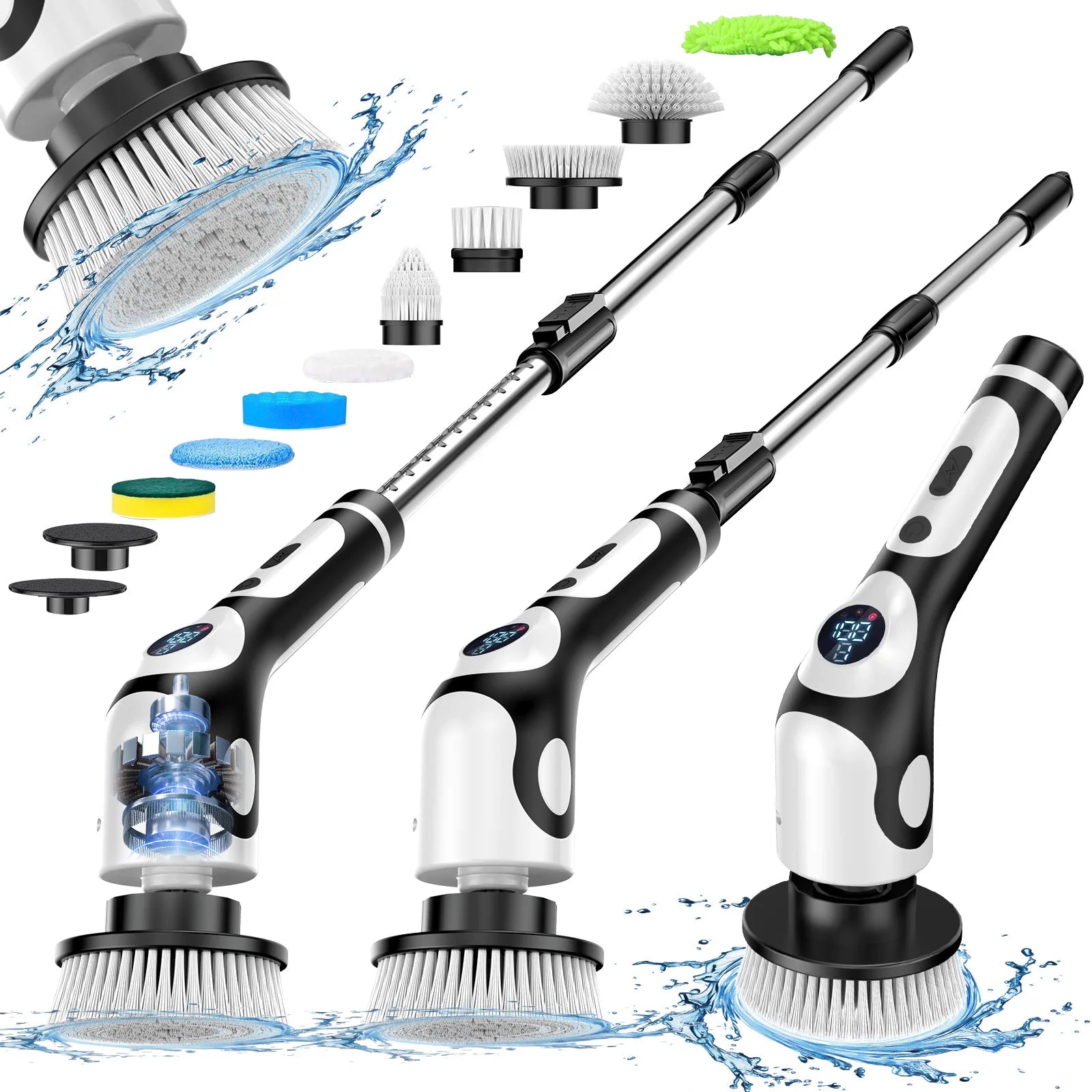 HOMEFISH Multifunctional Electric Cleaning Brush Voice Rechargeable Smart Rotary Cleaning Brush Kitchen Cleaning Brush Beauty World Shop