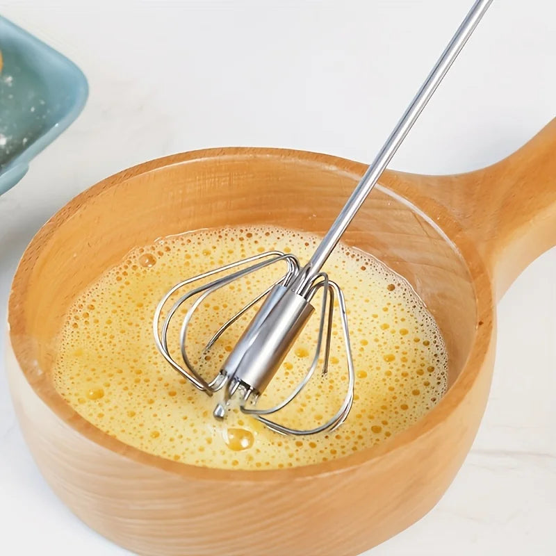 Stainless Steel Egg Beater Durable Semi-Automatic Mixer for Effortless Egg Cream Mixing Stirring and Beating for Kitchen Baking Beauty World Shop