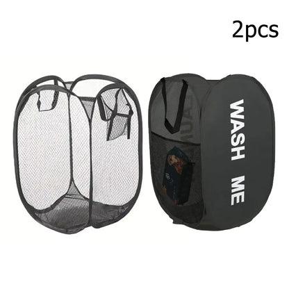 Mesh Pop-up Laundry Basket, Laundry Basket, Foldable Dirty Clothes Storage Basket, Large Capacity Storage Basket Beauty Fashion