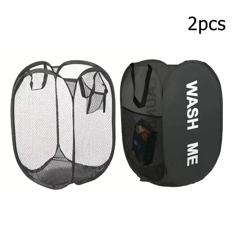 Mesh Pop-up Laundry Basket, Laundry Basket, Foldable Dirty Clothes Storage Basket, Large Capacity Storage Basket Beauty World Shop