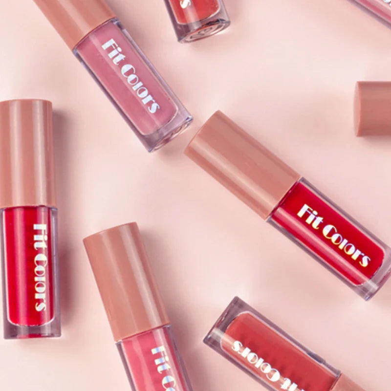 Fit Colors Velvet Lip Gloss Set — 4-Piece Non-Transfer, Diamond Finish, Long-Lasting Lip Gloss Collection Beauty Trend Shop
