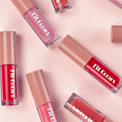 Fit Colors Velvet Lip Gloss Set — 4-Piece Non-Transfer, Diamond Finish, Long-Lasting Lip Gloss Collection Beauty Trend Shop