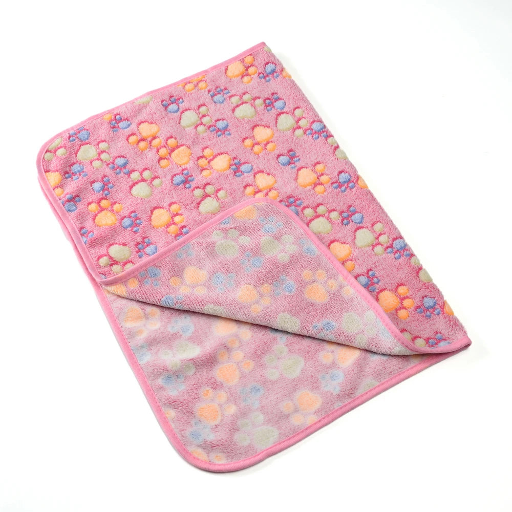 Warm Pet Cat Blanket Autumn Winter Cozy Thicken Fleece Kitten Footprint Bed Mat for Small Medium Big Cats Dog Chihuahua Supplies Beauty World Shop