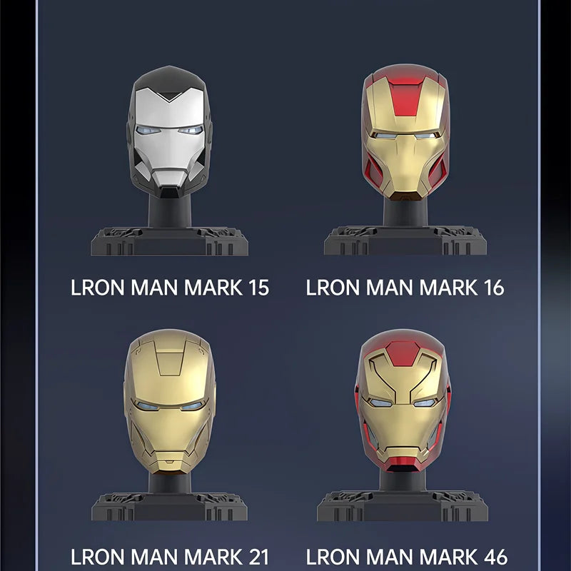 MORSTORM Tony Stark Iron Man Helmet MK7 MK15 MK46 MK85 MK42 MK21 MK 16 Anime Figure Model Assembly Toys Blind Box Christmas Gift Beauty World Shop