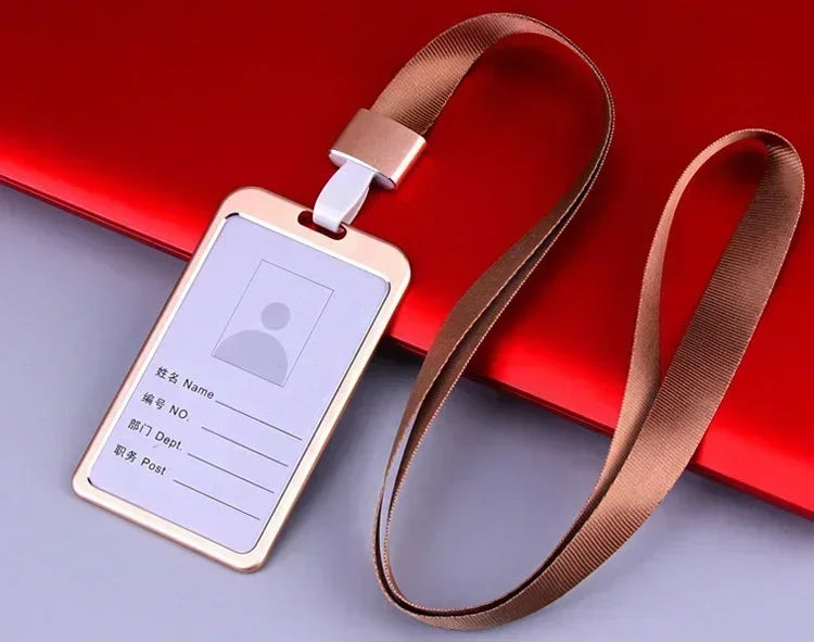 1 Pcs Aluminum Alloy Card Cover Case Bank Business Work Card Holder with ABS Retractable Badge Reel Credit ID Card Badge Bag Beauty World Shop