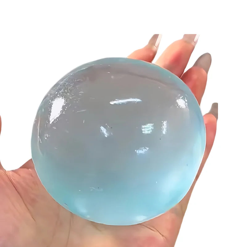 Blue Maltose Squishy Toy Cute Mochi Anti Stress Fidget Toy Soft Simulated Bule Transparent Ball Quick-rebound Decompression Toy Beauty World Shop