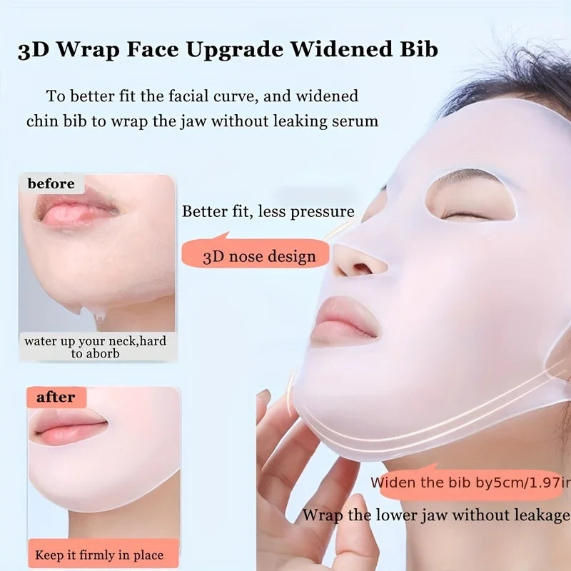 Silicone mask cover, ear-mounted fixed mask to moisturize and absorb essence, reusable facial care tool Beauty World Shop