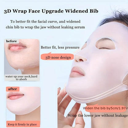 Silicone mask cover, ear-mounted fixed mask to moisturize and absorb essence, reusable facial care tool Beauty World Shop