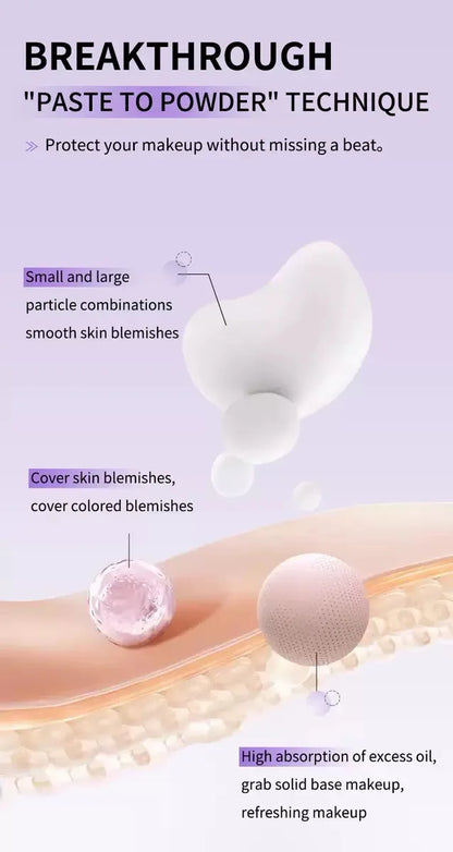 1PC Violet Cream To Powder Skin-friendly Skin Natural Face Long Lasting Oil-controlling Contouring Powder Cosmetics Beauty Trend Shop