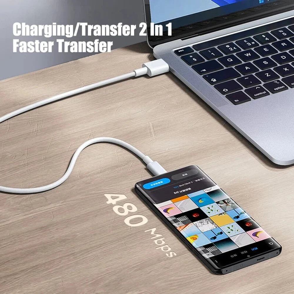 PD 60W USB C to USB Type C Cable Fast Charge Data Cable For Iphone 15 15Pro Huawei Samsung Xiaomi Data Line Black White 1M 2M 3M Beauty World Shop