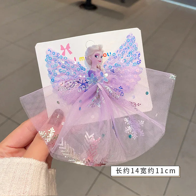 Disney Frozen Elsa Princess Wig Braid Hairpin Accessories For Girls Anime Figures Cartoon Toys Kids Kawaii Baby Hair Clip Gifts Beauty World Shop