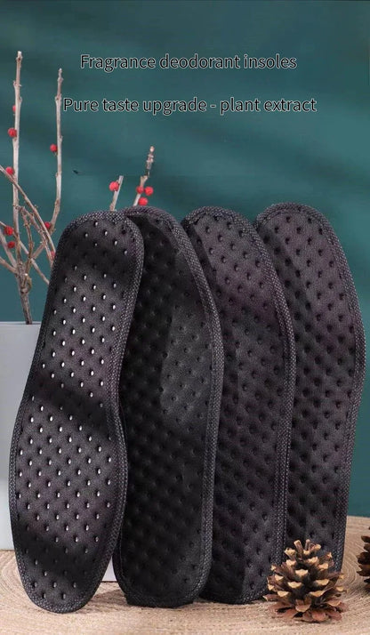 1 Pair Bamboo Charcoal Antibacterial Insoles Plant Deodorant Thick Shock Absorbing for Running Sports Beauty Trend Shop