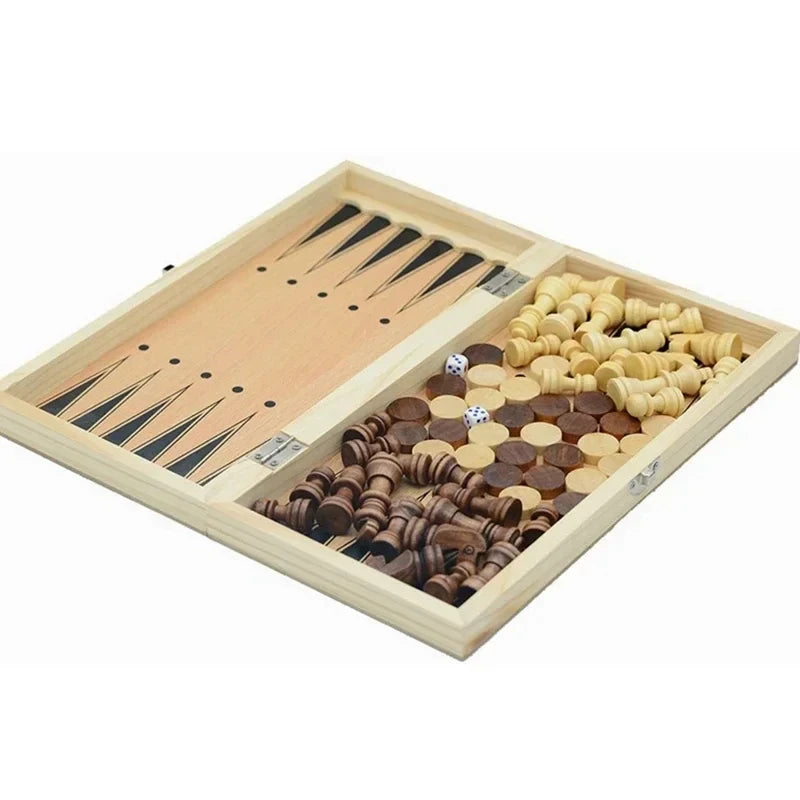 3 In 1 Board Party Table Games Dice Chess Backgammon Board Entertainment Travel Games Checkers Chess Beauty World Shop
