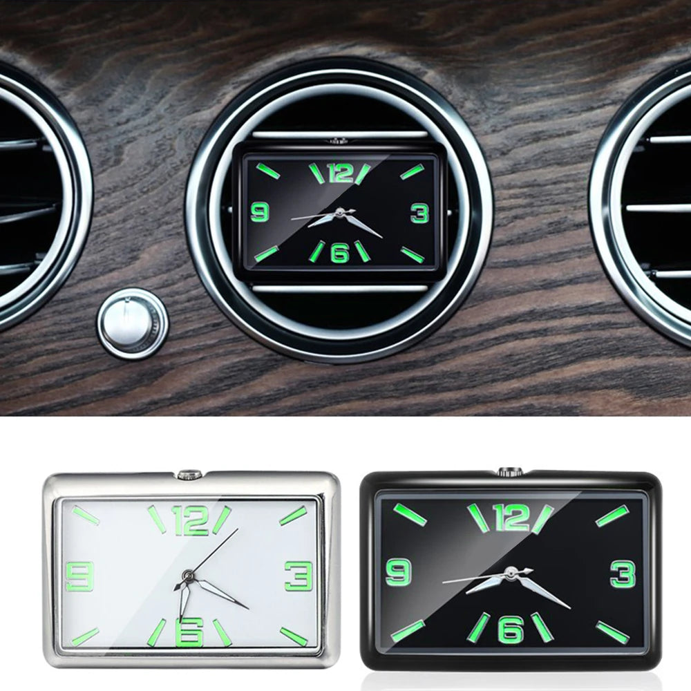 Auto Fashion Square Watch Car Clock Interior Decoration Self-adhesive Electronic Vent Clip Watch Automobile Quartz Clock Beauty World Shop