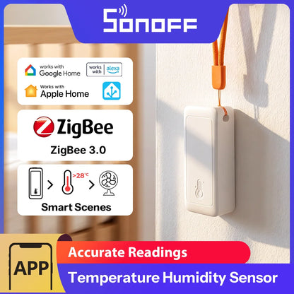 SONOFF Zigbee Temperature and Humidity Sensor Smart Home Airguard TH Lite SNZB-02B Ewelink APP Control Work With Alexa Google Beauty World Shop