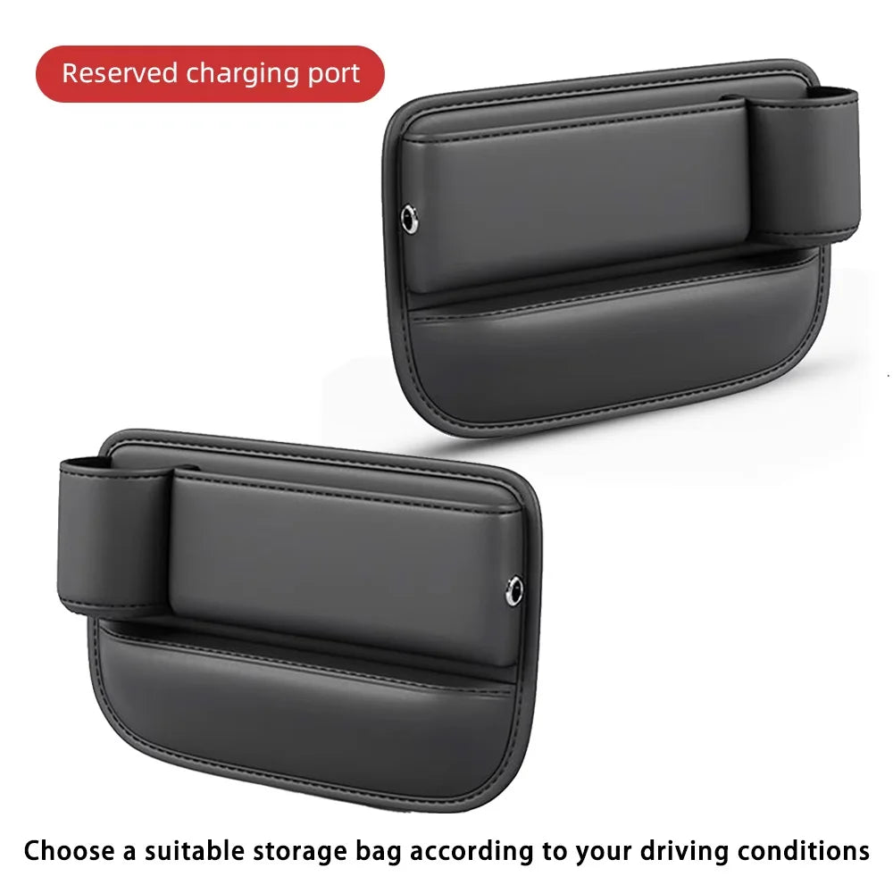 Universal Car Seat Gap Organizer Storage Box Multifunction Leather Crevice Side Storage Pocket Wallet Keys Card with Cup Holder Beauty World Shop