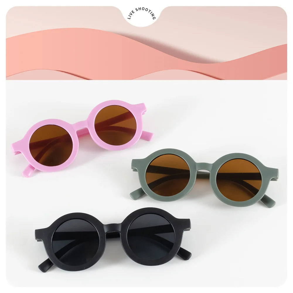 Children's sunglasses, inset style  round frame, 1-7 year old baby sunglasses, sun shading, sun protection Beauty World Shop