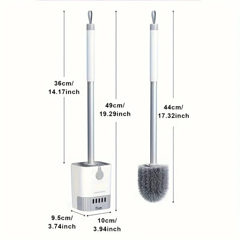 Toilet Brush Set With Holder, Wall Mounted Long Handle Toilet Brush Flexible Toilet Brush Bathroom Brush Cleaning Tools Beauty World Shop